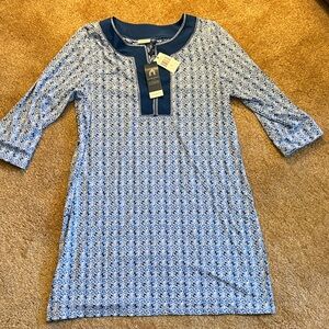 Cabana Life Blue and White Patterned Dress